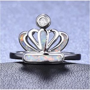 💖 Size 10 Crown Silver Ring NEW